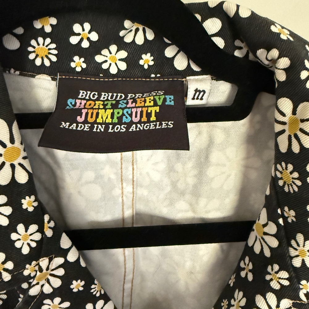 Big Bud Press Black Lazy Daisy Jumpsuit Medium - Picture 2 of 7